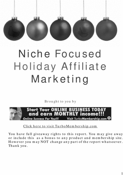 Product picture Holiday Affiliate Marketing
