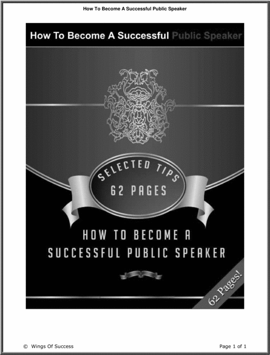 Product picture How to Become A Successful Public Speaker